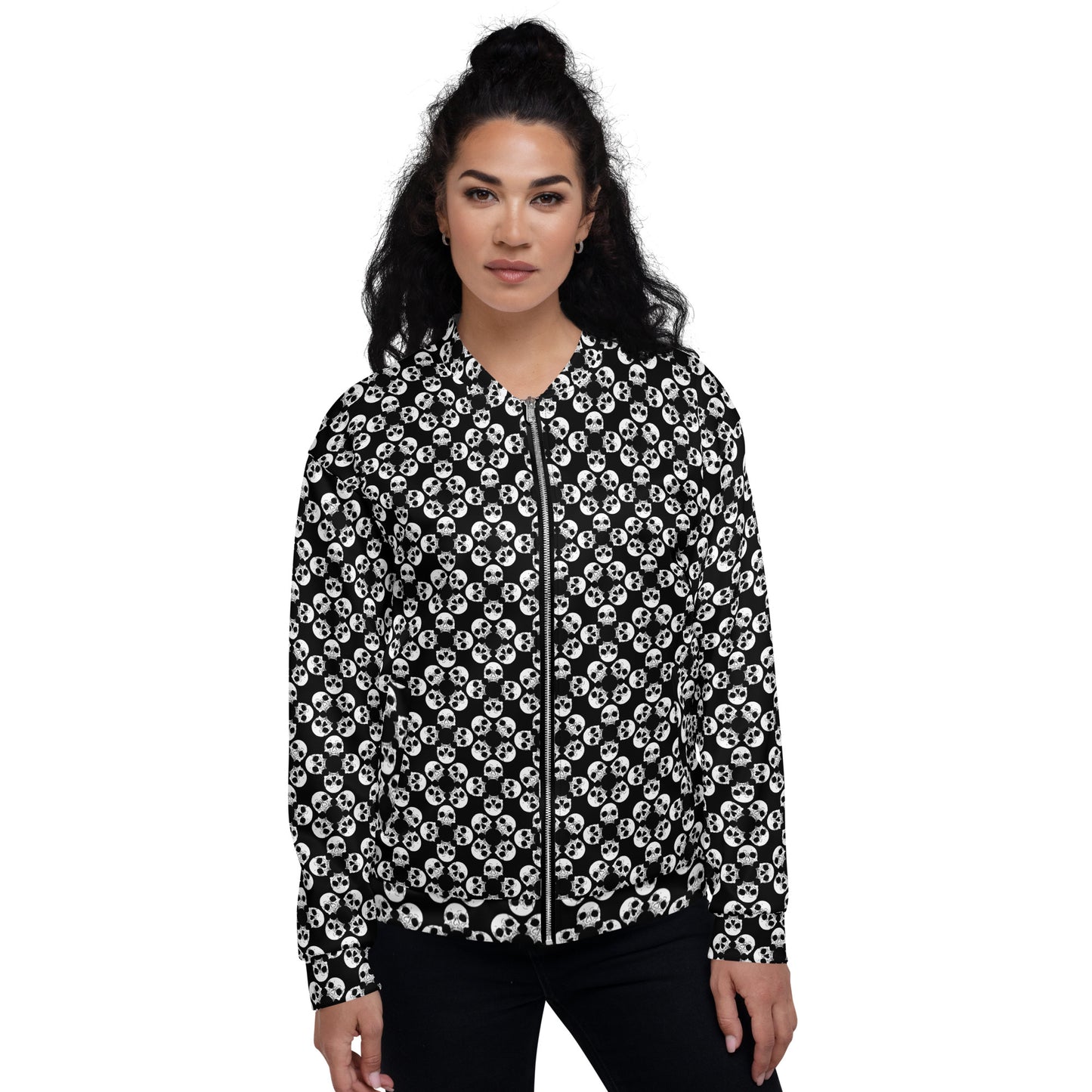 Bomber Jacket (Unisex) | Small Skull Print